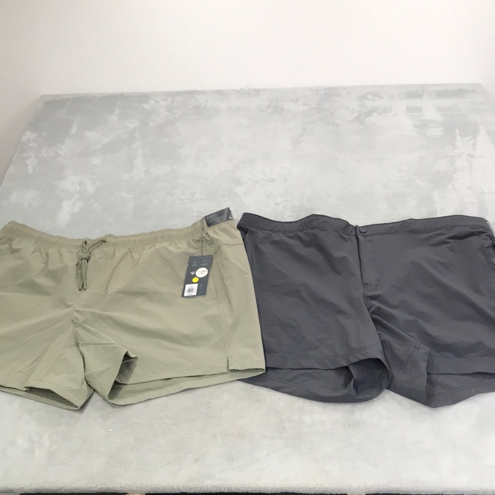 VRST Men's Athletic Shorts 2 Pairs Olive and Gray Size XXL New